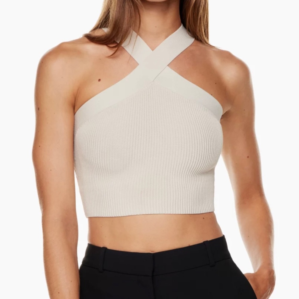 Aritzia Sculpt Knit Criss Cross Cropped Tank